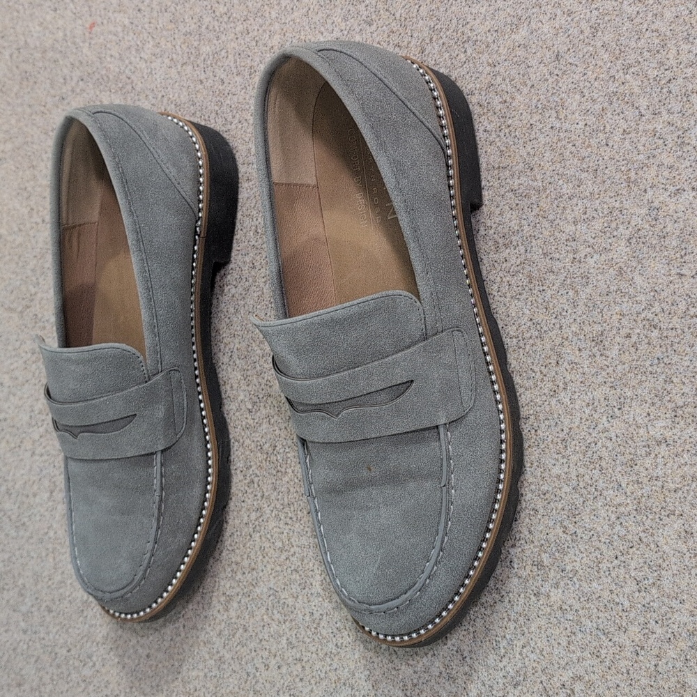 Taryn By Taryn Rose Kilroy Penny Loafer Shoes, Gray With Studs Women's 10 - Picture 9 of 13